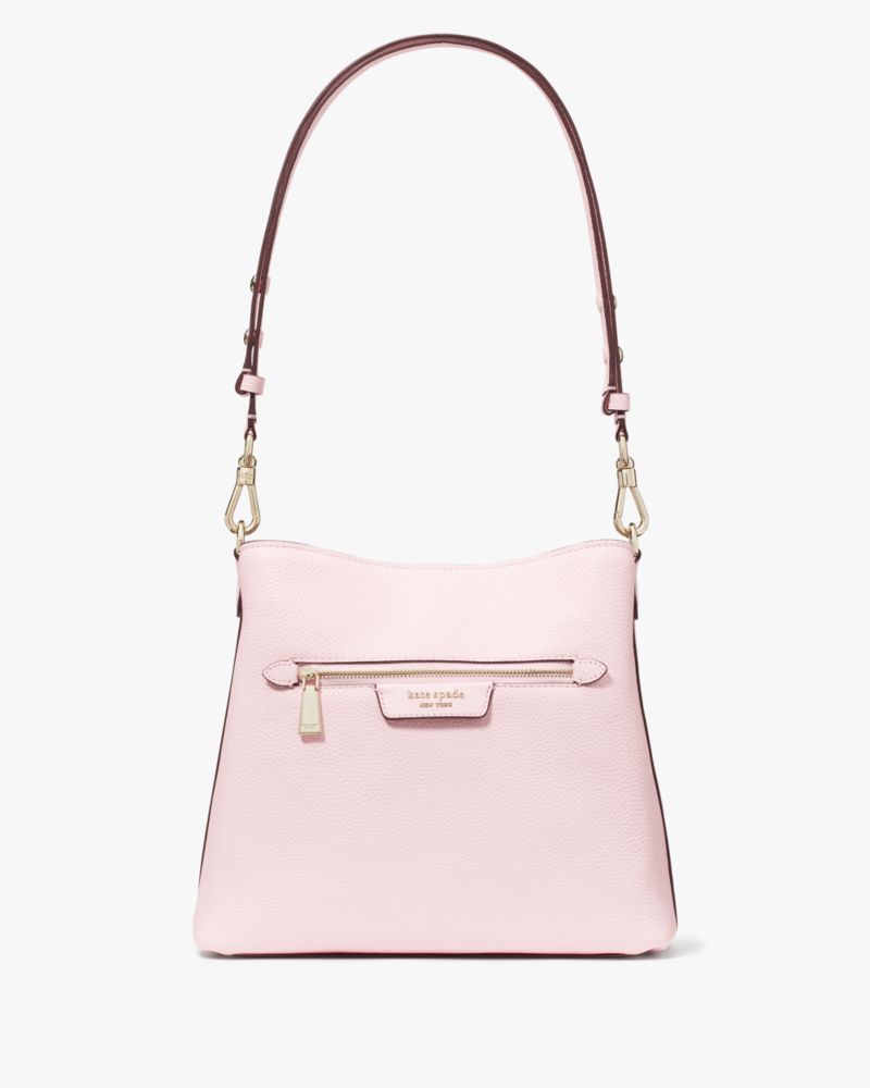 Shop Kate Spade Hudson Pebbled Leather Shoulder Bag In Shimmer Pink