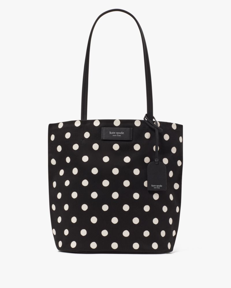 Kate Spade On Purpose Sunshine Dot Printed Canvas Large Tote In Black