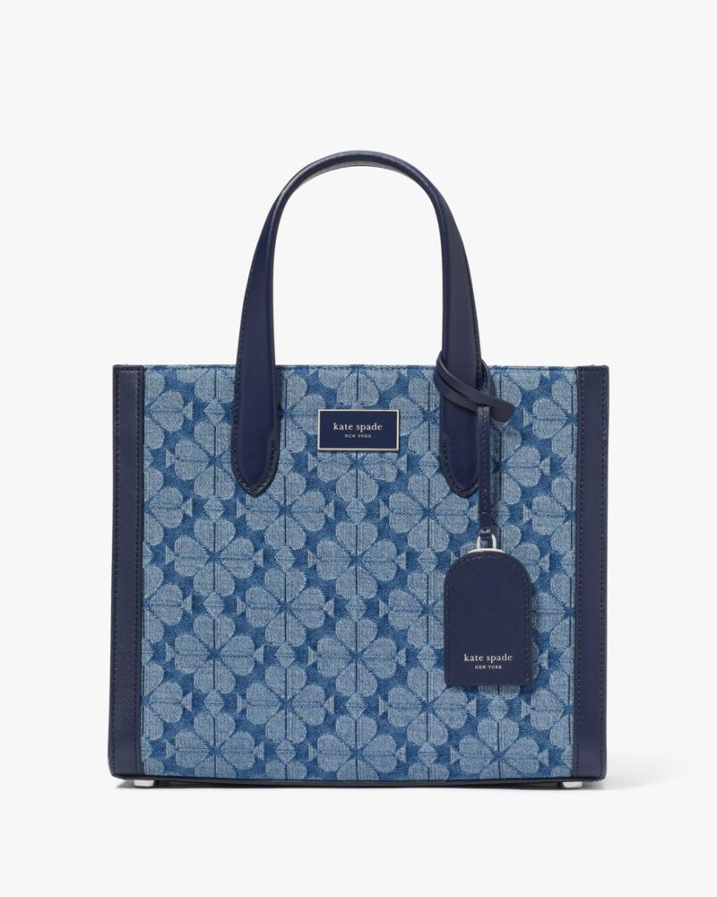 Spade Flower Jacquard Denim Manhattan Small Tote