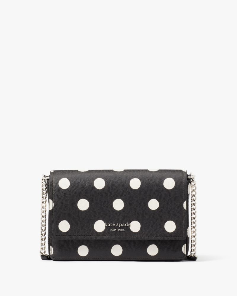 Morgan Sunshine Dot Faux Leather Flap Chain Wallet