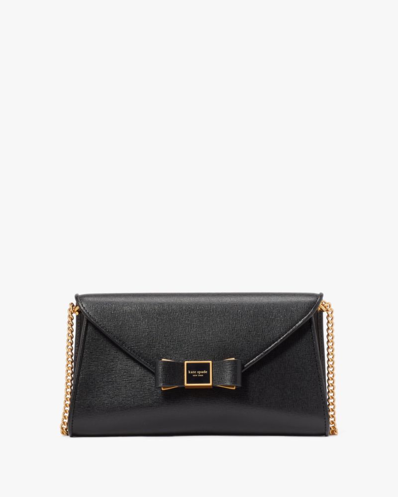 Shop Kate Spade Morgan Bow Embellished Envelope Flap Crossbody In Black