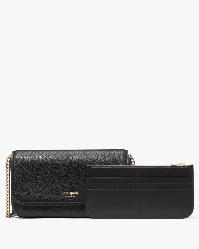 Shop Kate Spade Ava Flap Chain Wallet In Black