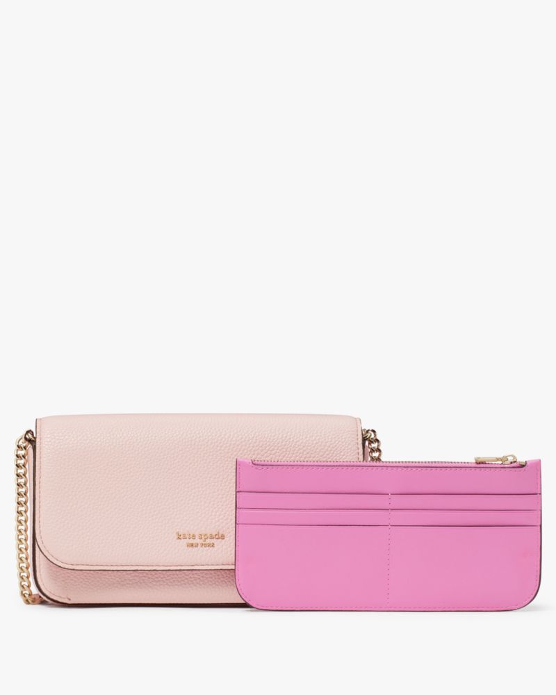 Shop Kate Spade Ava Flap Chain Wallet In Crepe Pink