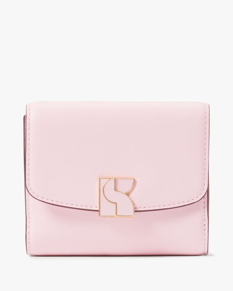 Shop Kate Spade Dakota Bifold Flap Wallet In Shimmer Pink