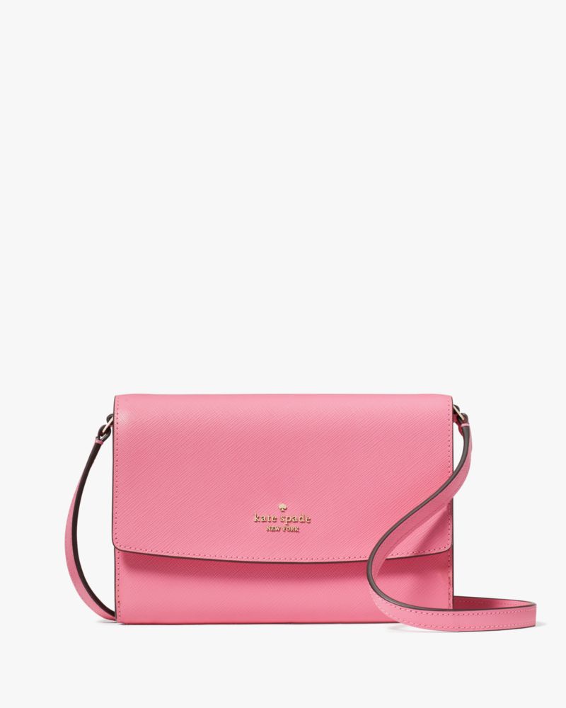 NEW Kate Spade Leila Mini Flap Leather Crossbody In deals Pink Ruby