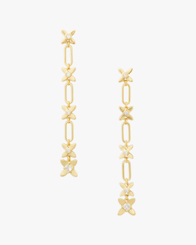 Kate Spade Heritage Bloom Linear Earrings In Gold