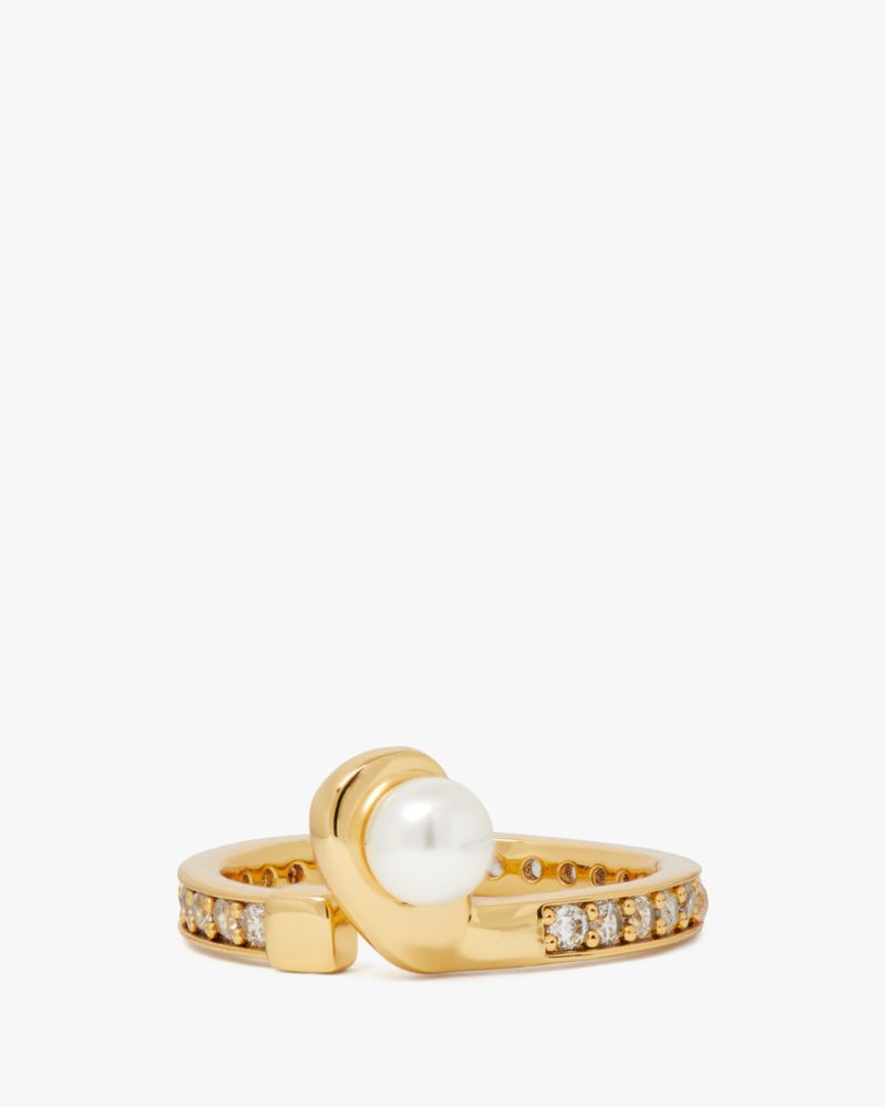 Kate Spade Hole In One Club Ring In Clear/gold