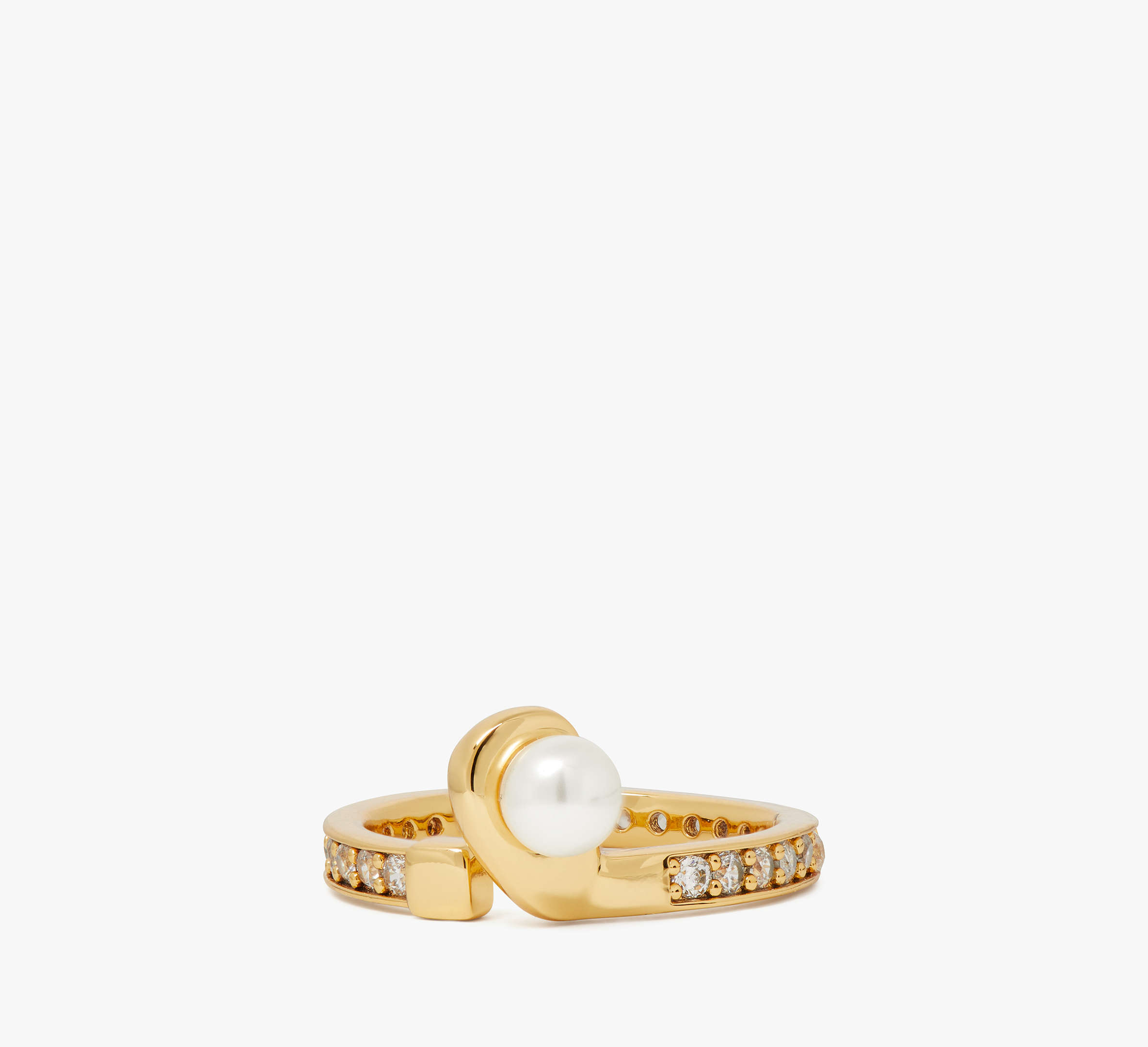 Kate Spade Hole In One Club Ring In Clear/gold