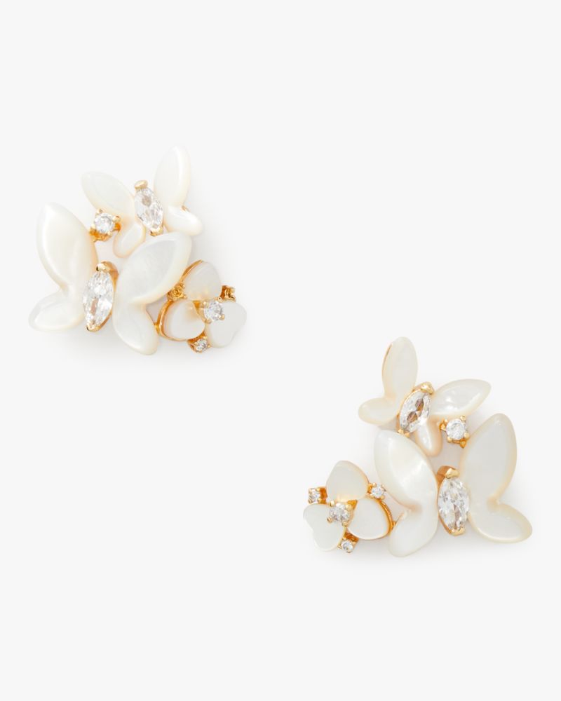 Kate Spade Social Butterly Cluster Studs In Gold