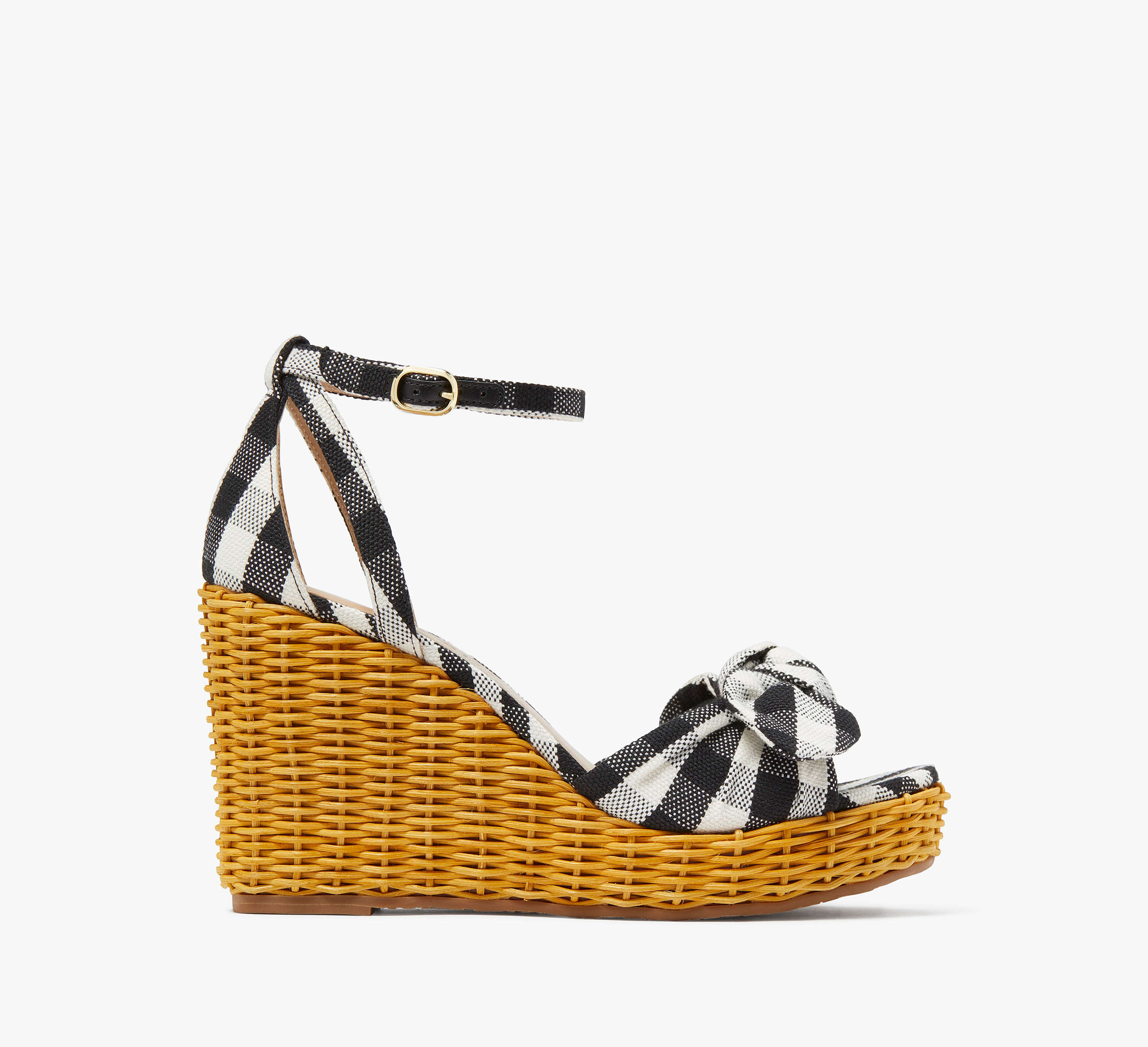 Shop Kate Spade Tianna Wedge Sandals In Black/cream