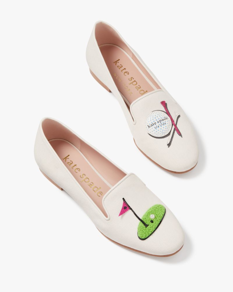 Kate Spade Lounge Golf Loafers In Cream