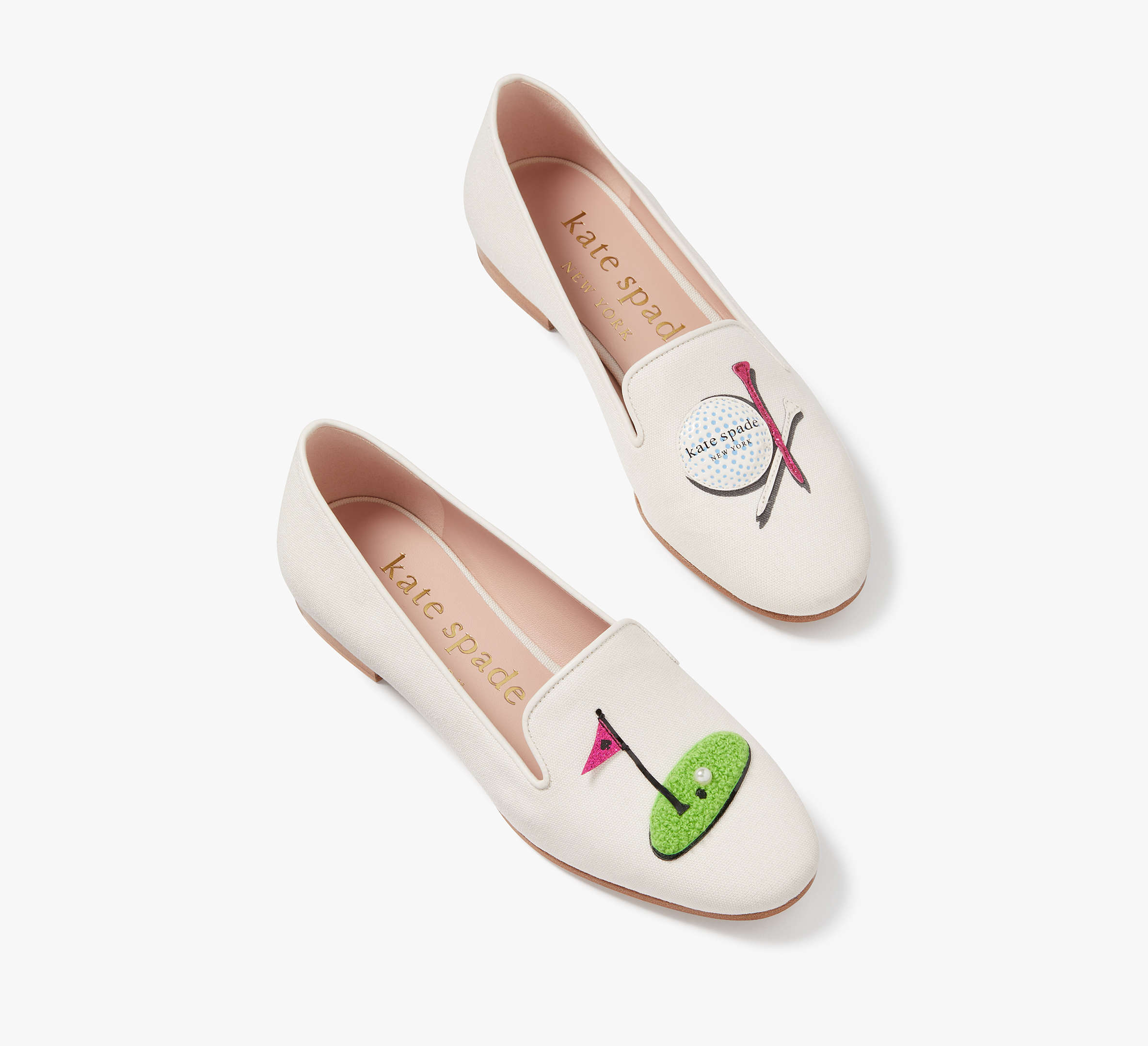 Kate Spade Lounge Golf Loafers In Cream