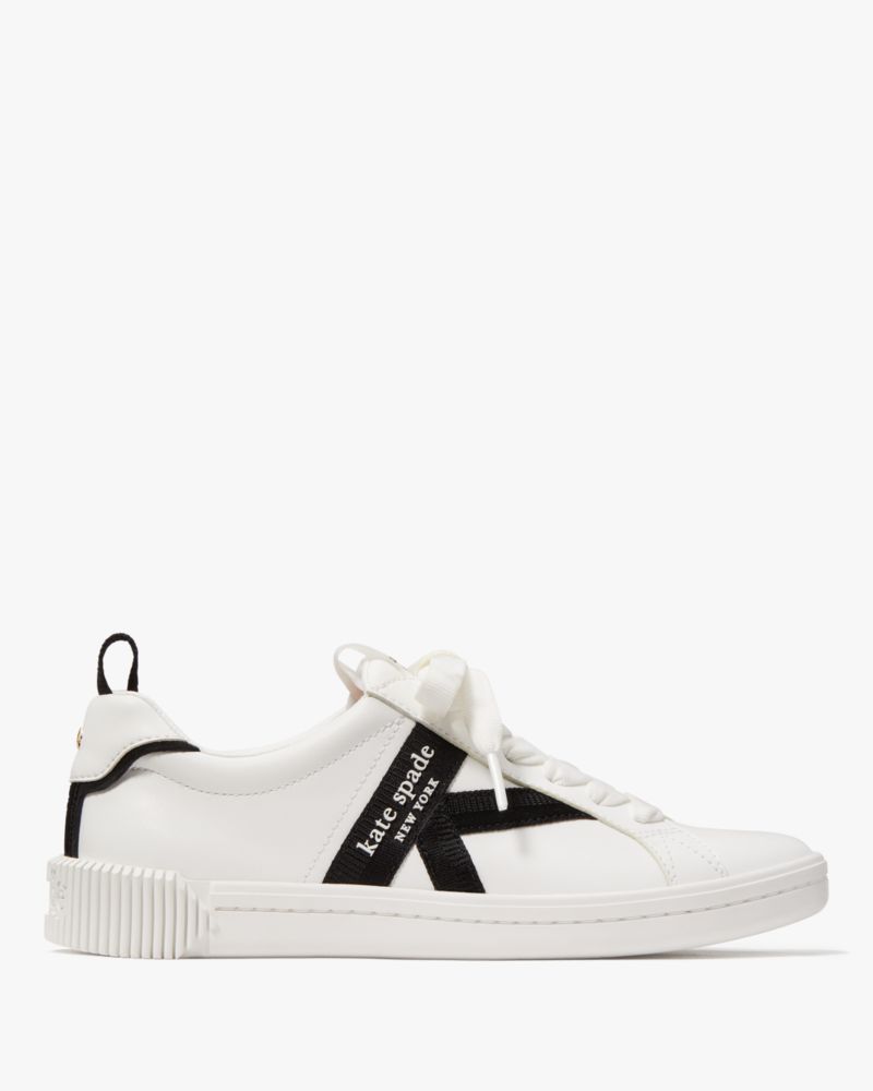 Shop Kate Spade Signature Sneakers In True White/black