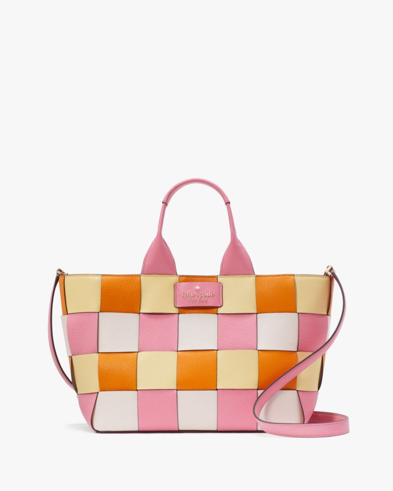 Basket Woven Leather Tote