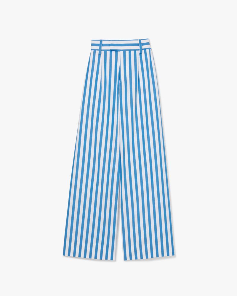 Shop Kate Spade Summer Stripe Pants In Riverside/fresh White