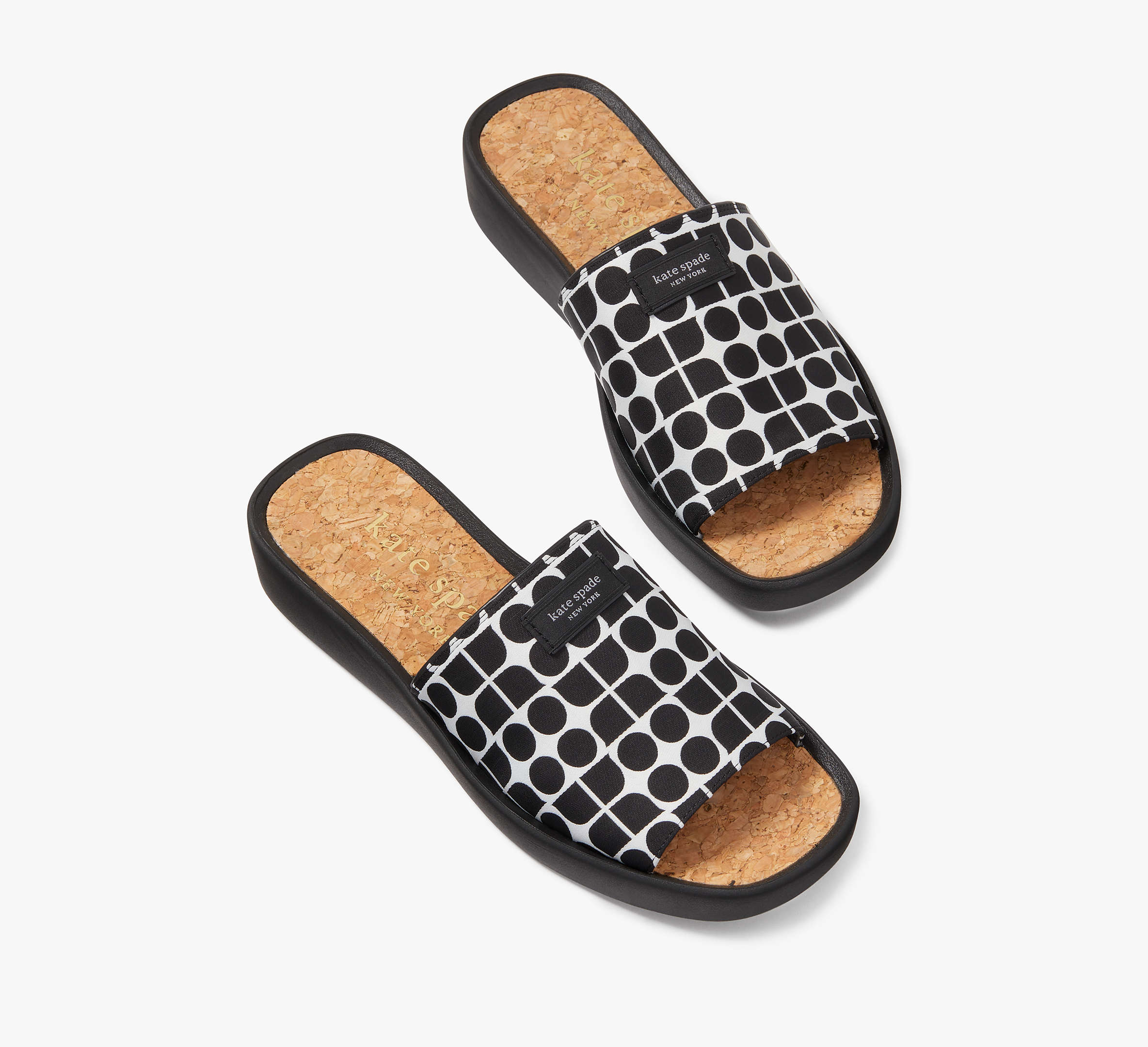 Kate Spade Noel Spree Slide Sandals In Cream/black