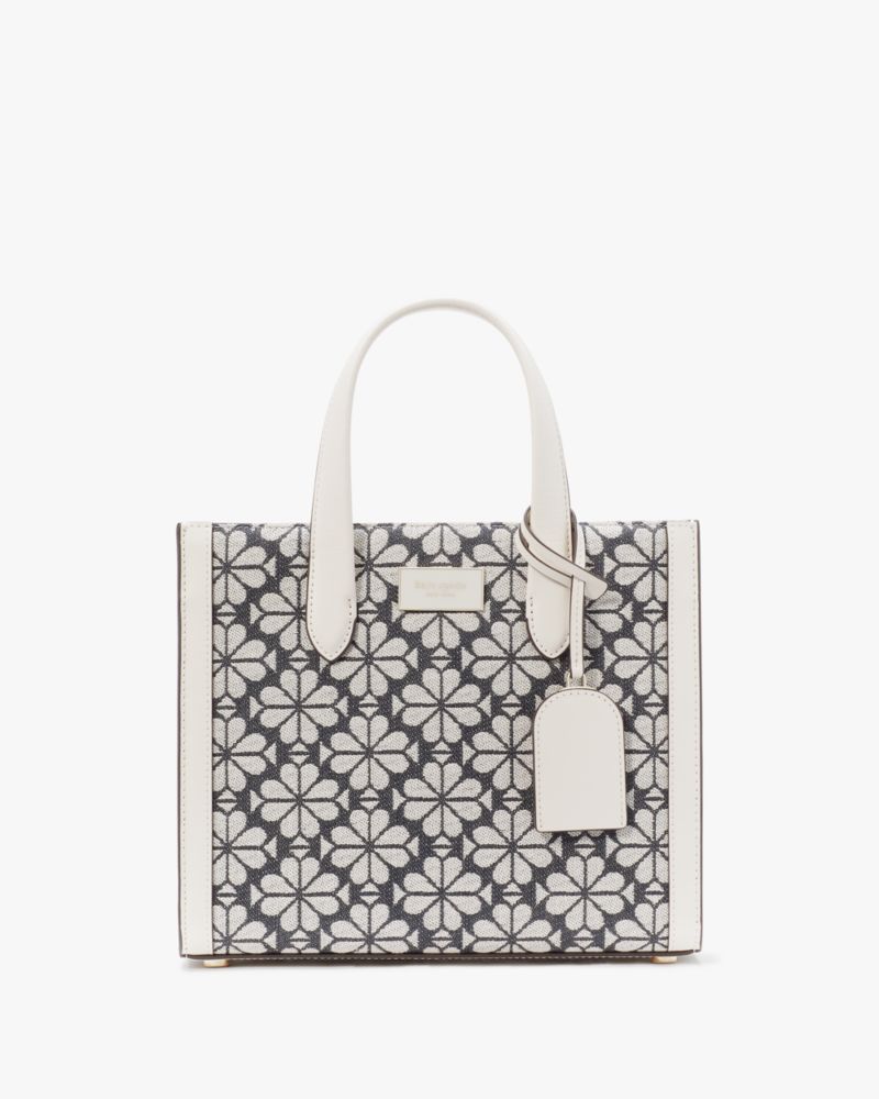 Shop Kate Spade Spade Flower Jacquard Manhattan Small Tote In Charcoal Grey