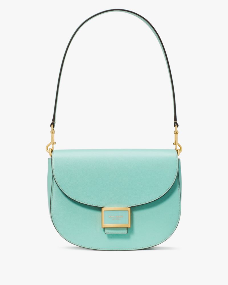 Shop Kate Spade Katy Convertible Saddle Bag In Mint Liqueur