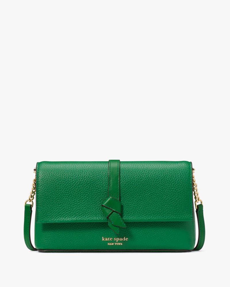 Shop Kate Spade Knott Flap Chain Crossbody In Watercress