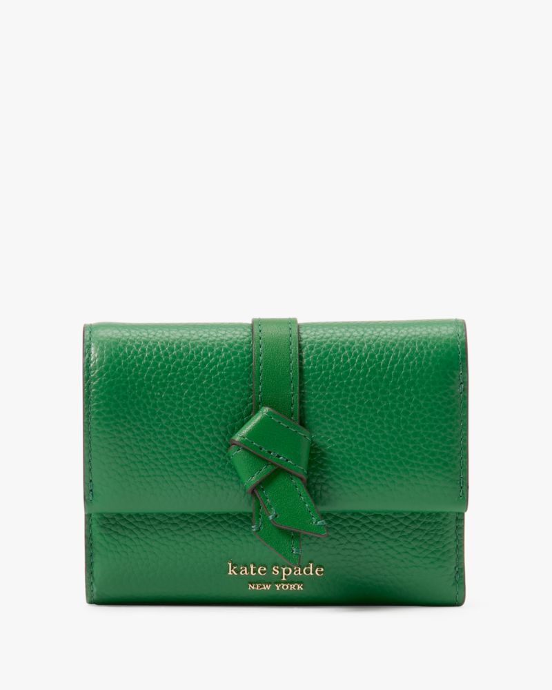 Shop Kate Spade Knott Small Compact Wallet In Watercress