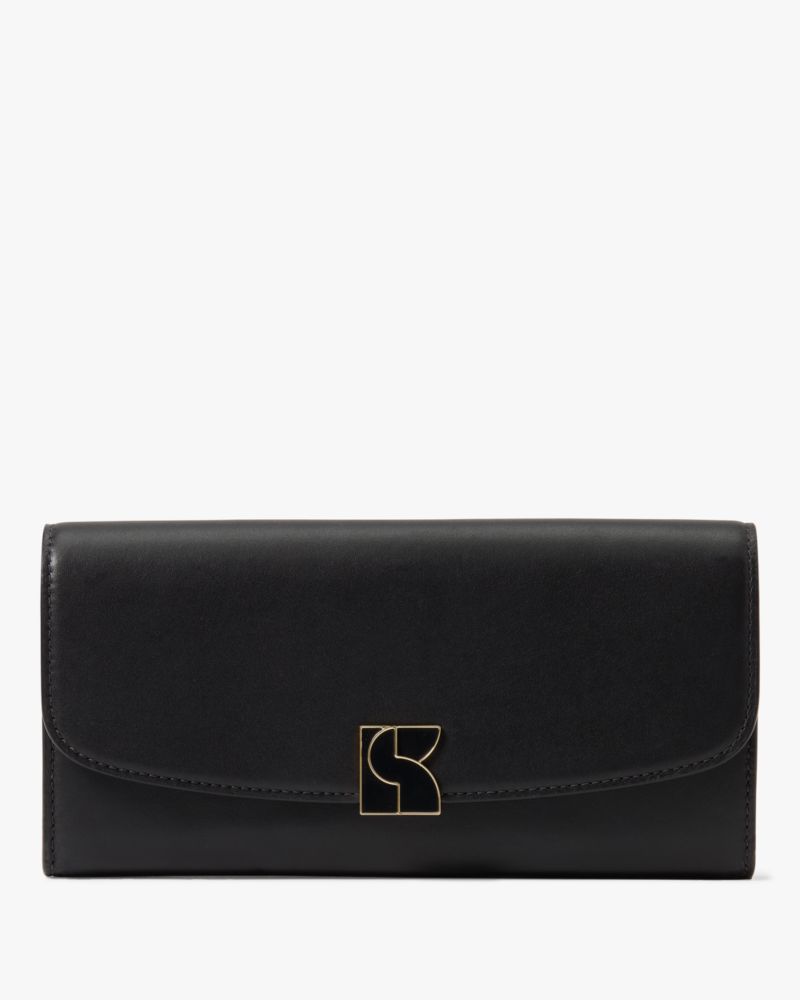 Shop Kate Spade Dakota Flap Continental Wallet In Black