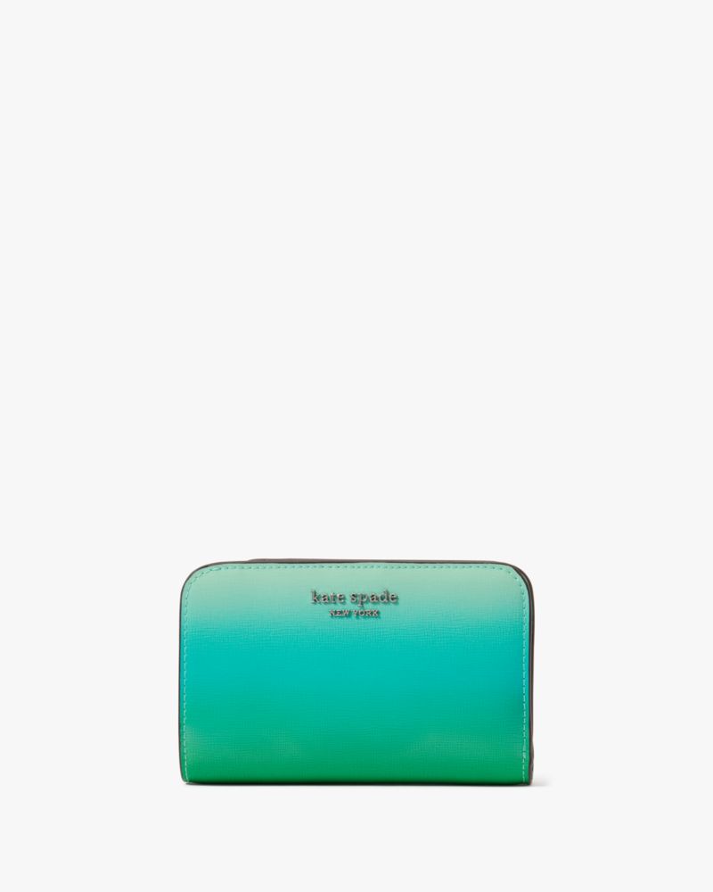 Shop Kate Spade Morgan Ombre Compact Wallet In Mint Liqueur