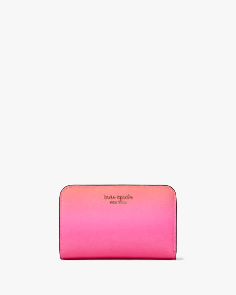 Shop Kate Spade Morgan Ombre Compact Wallet In Melon Ball