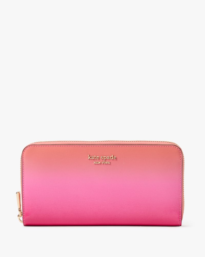 Kate Spade Morgan Ombre Zip Around Continental Wallet In Pink