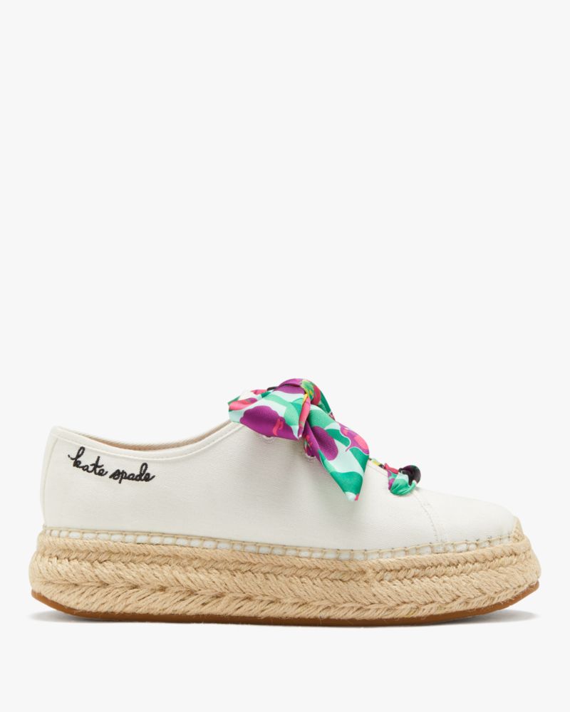 Shop Kate Spade Eastwell Orchid Bloom Sneakers In Fresh White