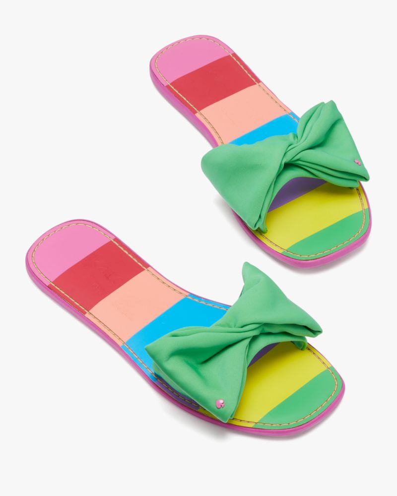Shop Kate Spade Bikini Slide Sandals In Dinner Mint