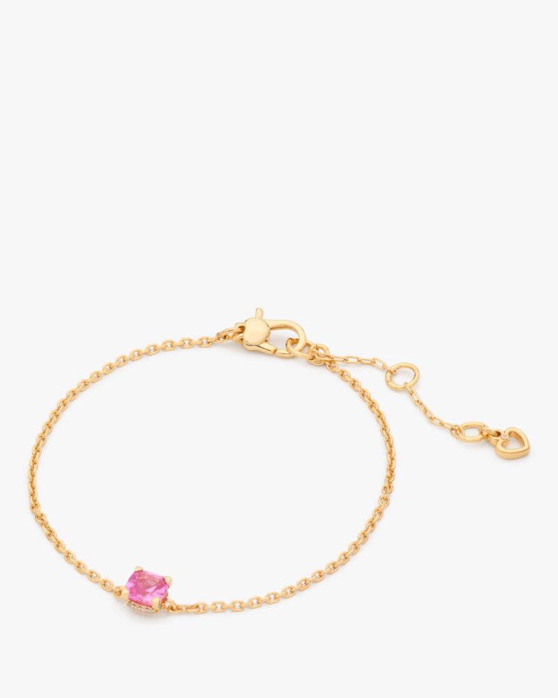 Shop Kate Spade Little Luxuries Solitaire Bracelet In Rose Pink