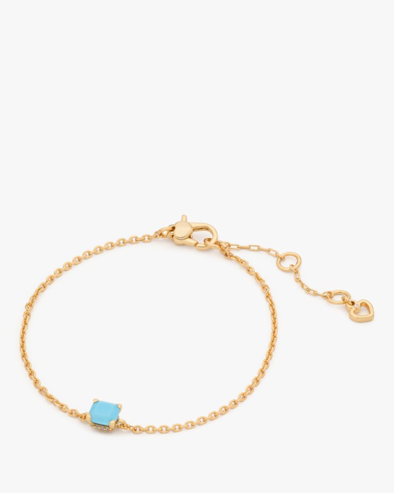 Shop Kate Spade Little Luxuries Solitaire Bracelet In Turquoise