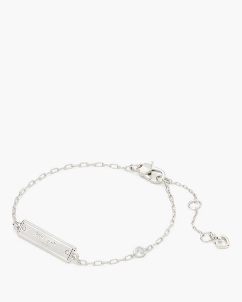 Kate Spade Sam Icon Bar Bracelet In Clear/silver