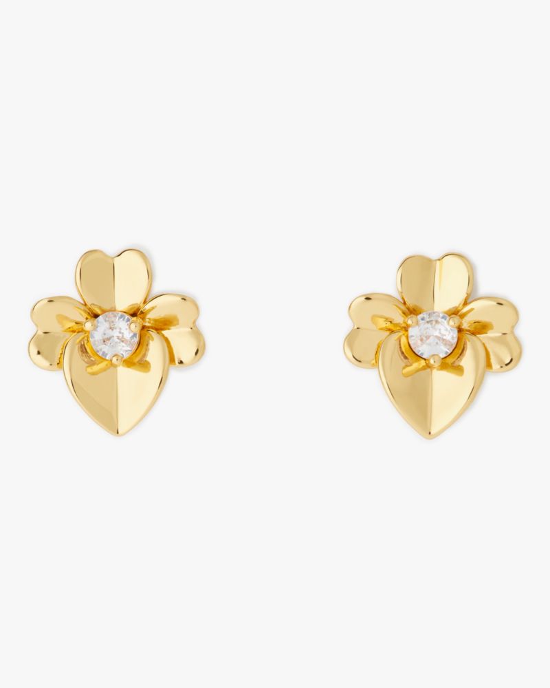 Kate Spade Precious Pansy Studs In Gold