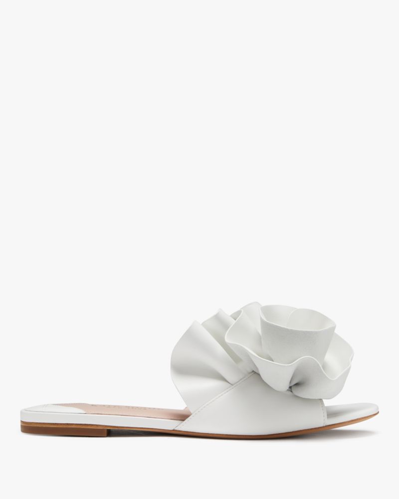 Shop Kate Spade Flourish Slide Sandals In True White