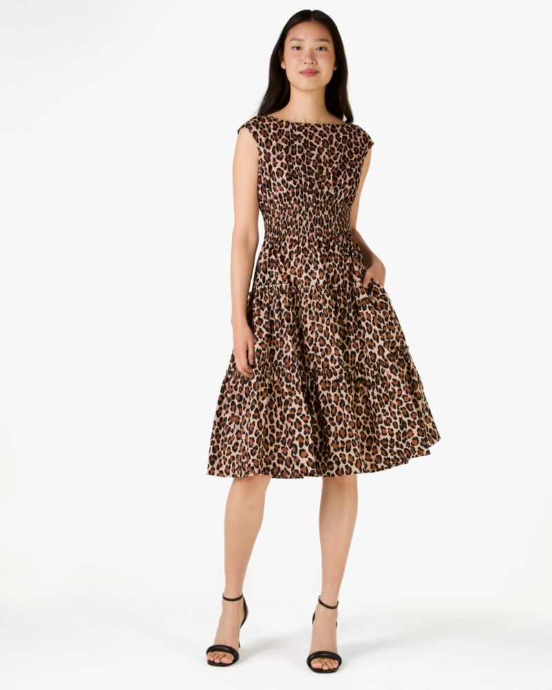 Kate Spade Spotted Leopard Blaire Midikleid