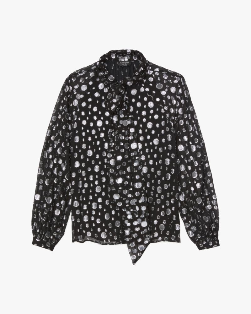 Space Dot Tie-neck Shirt