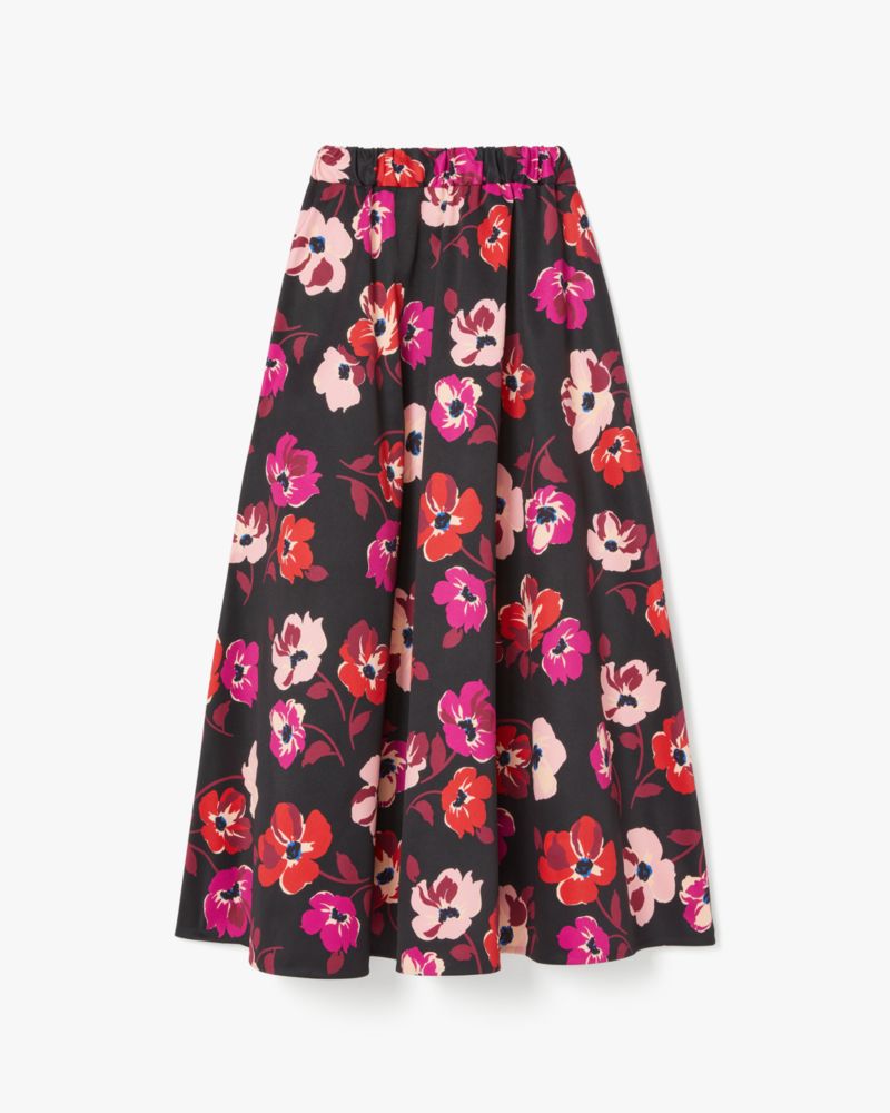 Fall Poppies Midi Skirt