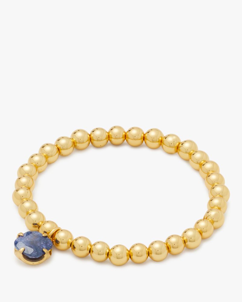 Shop Kate Spade Pop Of Joy Spade Flower Stretch Bracelet In Dark Navy
