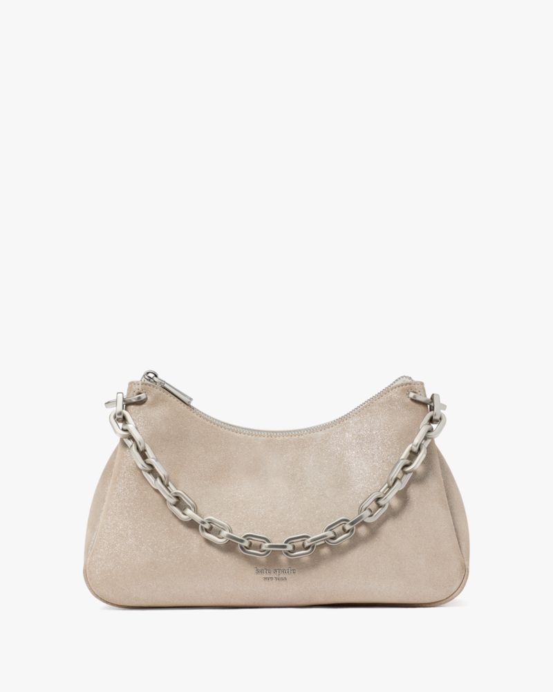 Grace Glitter Suede Chain Shoulder Bag