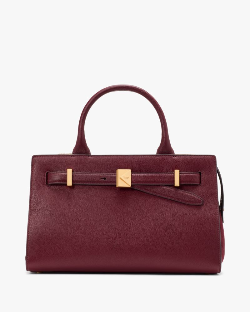 Deco Pebbled Leather & Suede Medium Satchel