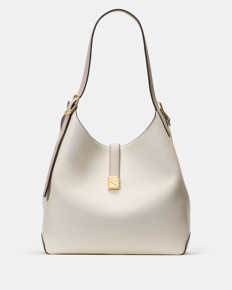Kate Spade New York Deco Color Blocked Pebbled Leather Medium Shoulder Bag In Brown