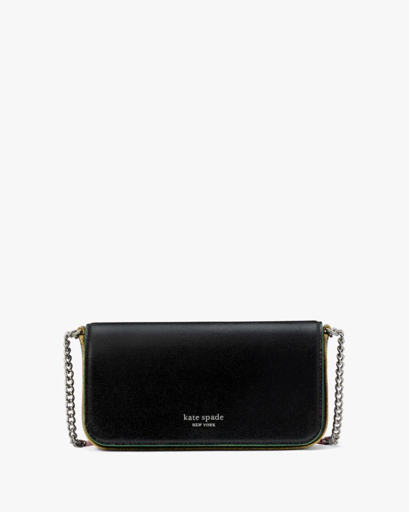 Devin Glitter Edge Flap Chain Wallet