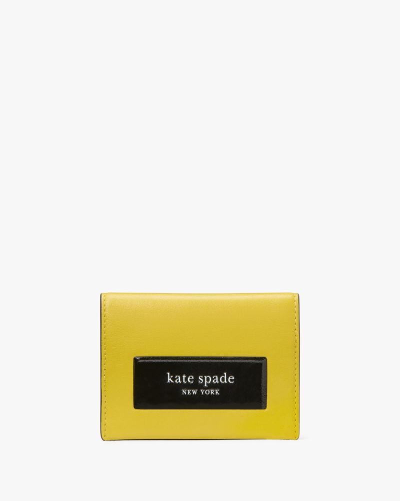 Kate Spade Label Card Case Trifold Wallet In Tigers Eye