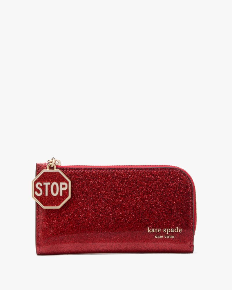 Detour Glitter Patent Leather Small Slim Bifold Wallet