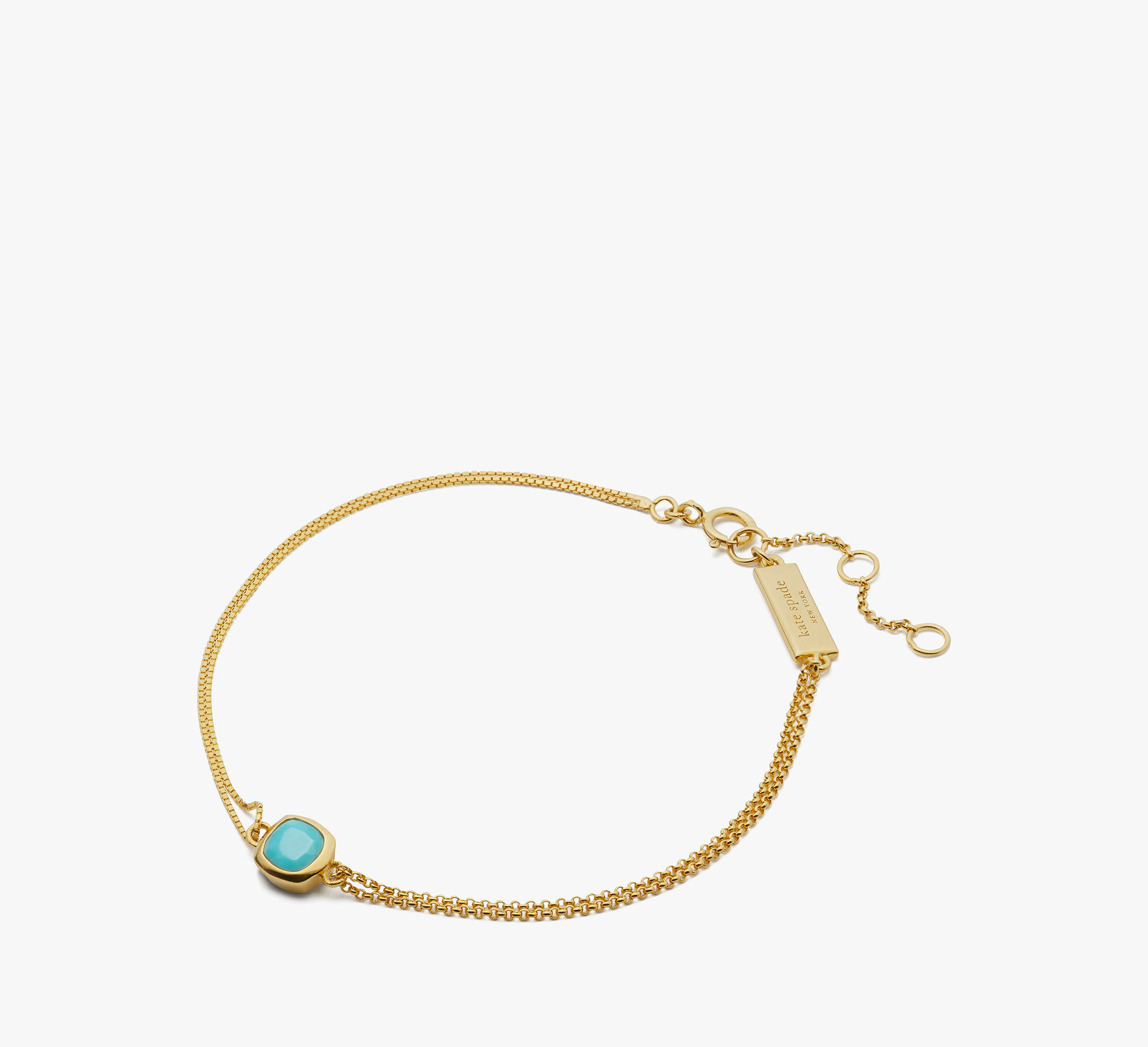Shop Kate Spade Fine Time To Shine Gem Bracelet In Turquoise