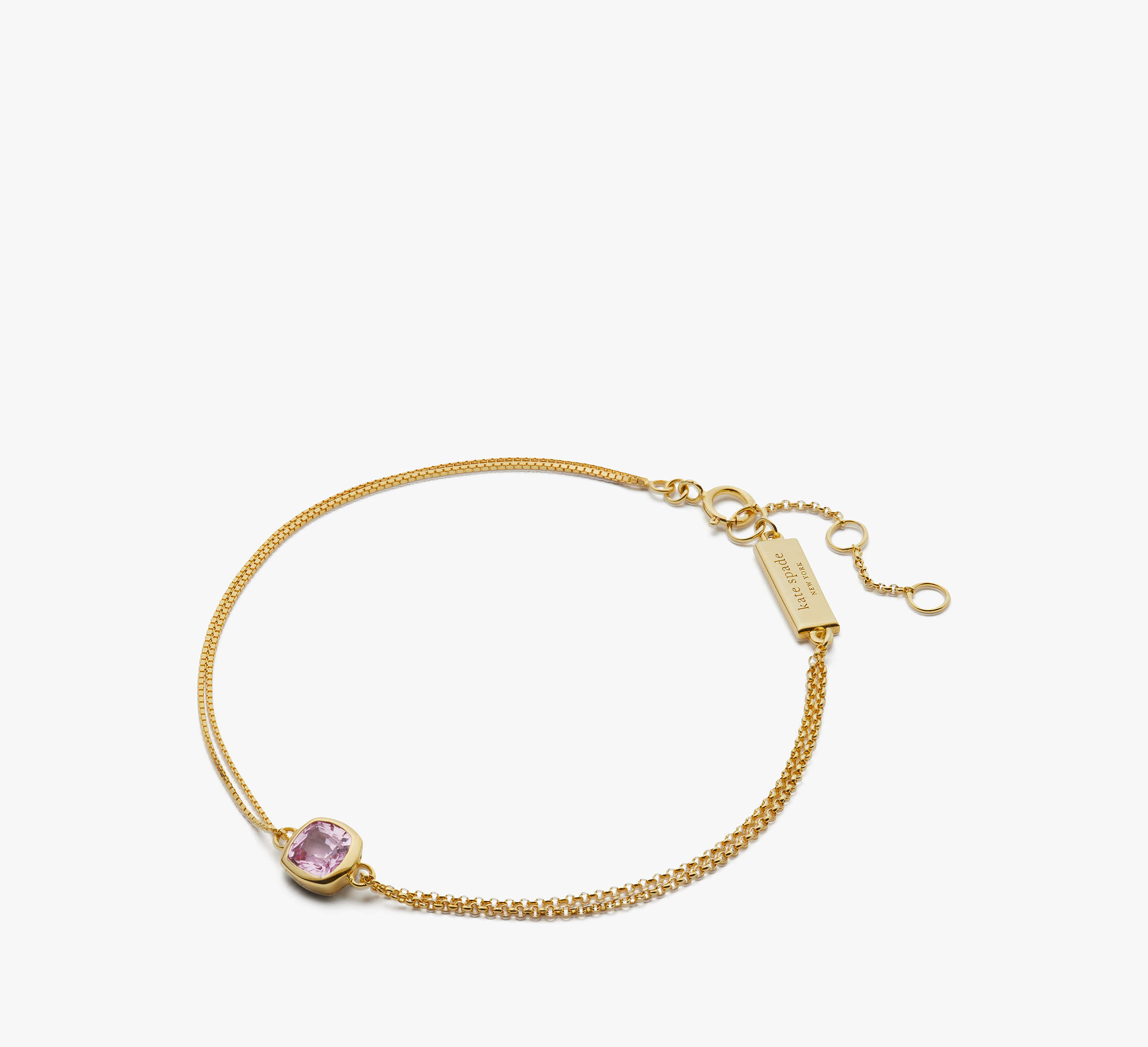 Shop Kate Spade Fine Time To Shine Gem Bracelet In Pink Sapphire