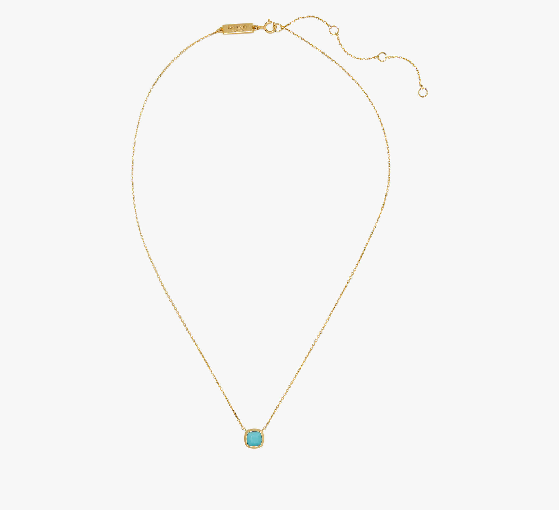 Shop Kate Spade Fine Time To Shine Gem Pendant In Turquoise