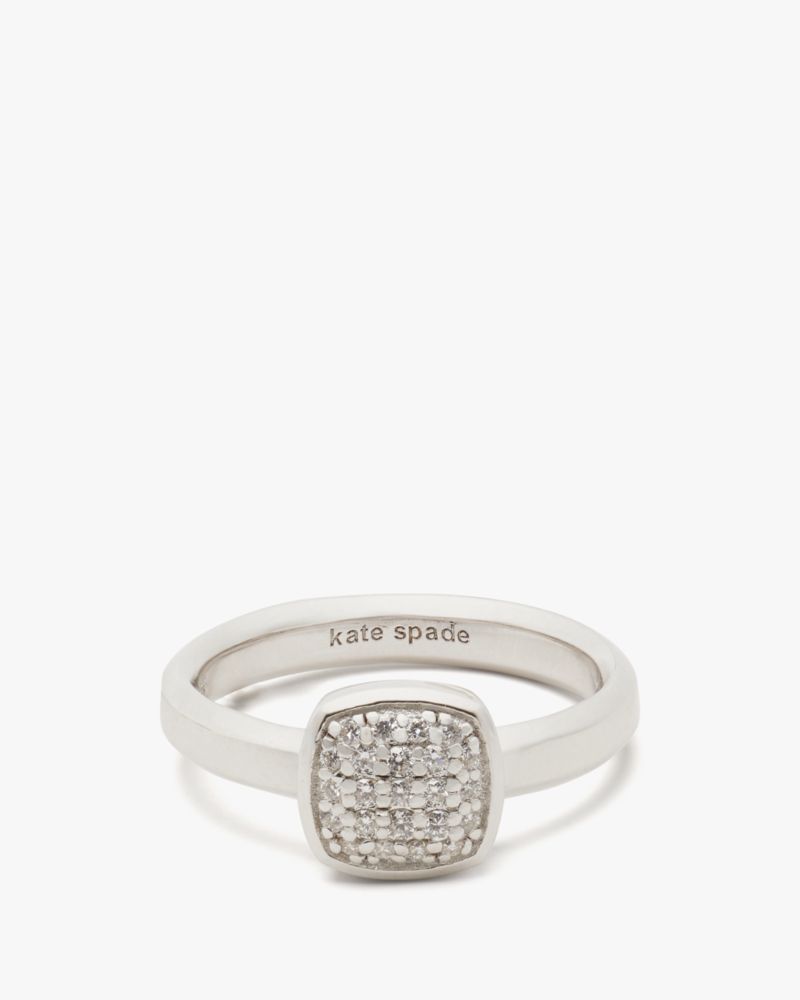 Shop Kate Spade Fine Time To Shine Pavé Diamond Ring In Silver