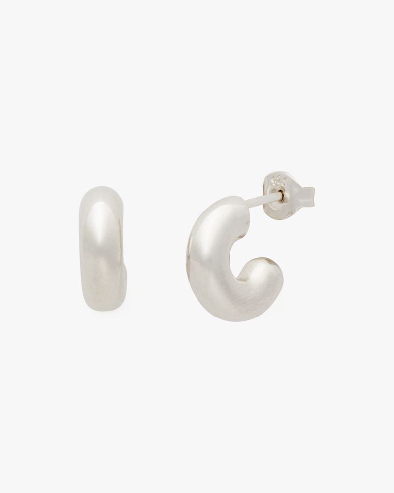Kate Spade Fine Meant To Be Huggies In Silver